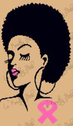 Natural Queen Crochet Graph Pattern - Black Woman Graphghan Afrocentric Single Blanket Digital Download - thumbnail 1