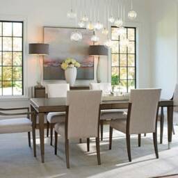 Dining Room Modern Hand-Blown Glass Globe Chandelier Clear Webbed Pendant Light, Lighting - thumbnail 4