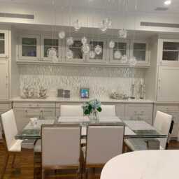 Dining Room Modern Hand-Blown Glass Globe Chandelier Clear Webbed Pendant Light, Lighting - thumbnail 3