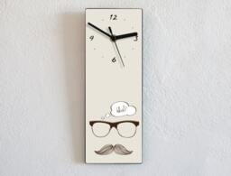Hipster Glasses & Moustache - Wall Clock - thumbnail 1