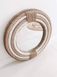 Round Rope Mirror - Nautical Hampton Decor - 41cm