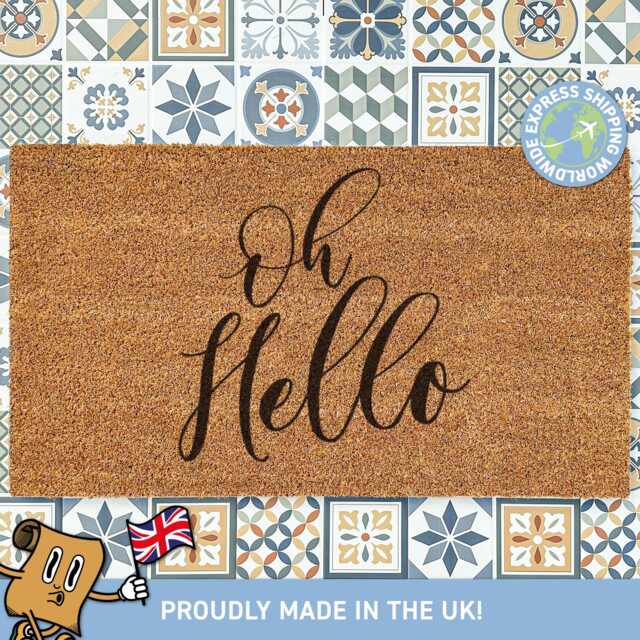 Oh Hello Cute Welcome Doormat Quote, Welcome, New Home Decor, Housewarming Gift, Realtor Gift For Men & Women - image 1