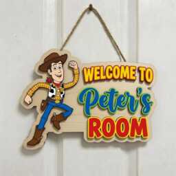 Personalized Toy Story Wooden Name Sign, Pixar Inspired Baby Nursery Room Decor, Custom Kids Wall Decor - thumbnail 3