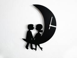 Couple Sitting On The Moon - Wall Clock - thumbnail 1