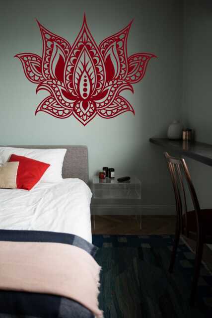 Gold Lotus Flower Wall Decal Boho Yoga Meditation Decor - image 1