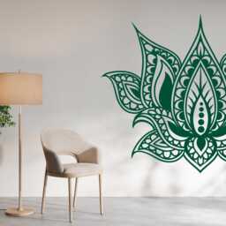 Gold Lotus Flower Wall Decal Boho Yoga Meditation Decor - thumbnail 2