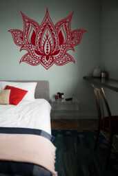Gold Lotus Flower Wall Decal Boho Yoga Meditation Decor - thumbnail 1