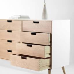 Mid-Century 12-Drawer Chest Of Drawers in Solid American Oak Or Walnut - thumbnail 4