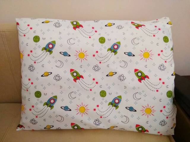 Space Rocket Pillowcase, Stars, Planets, 100% Cotton - image 1