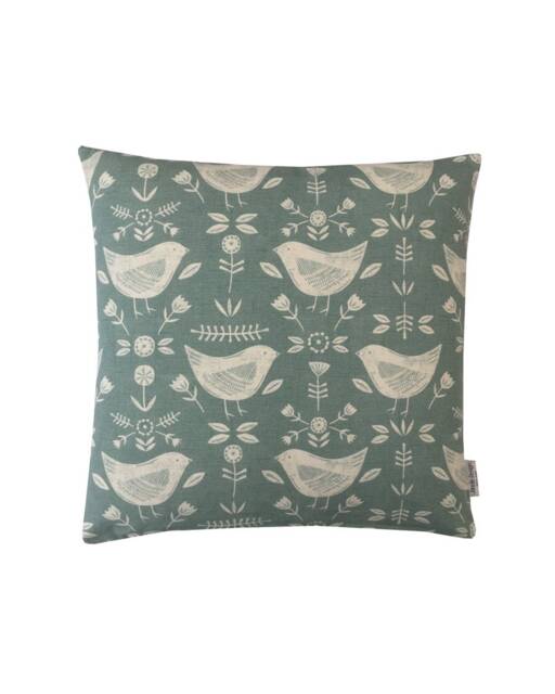 Handmade Scandinavian Bird Duck Egg Linen Throw Pillow Sham Cushion Cover - image 1