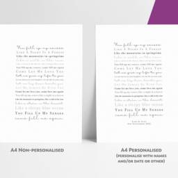 Annie's Song By John Denver Personalised Or Non-Personalised Unframed Lyrics Print Gift - thumbnail 2
