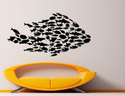 Fish Wall Decal Ocean Sea Water Animals Vinyl Sticker Art Design Interior Murals - 37Fi2Sh - thumbnail 1