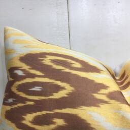Silk Ikat Pillow Cover, Handwoven Accent Cushion - 16x24 - thumbnail 2