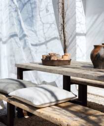 Wild Coastfabric Fabric Tissu Curtain Linen Sold By The Meter 100% 3.10 Meters High White Chivasso/Jab - thumbnail 1