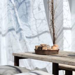 Wild Coastfabric Fabric Tissu Curtain Linen Sold By The Meter 100% 3.10 Meters High White Chivasso/Jab - thumbnail 2