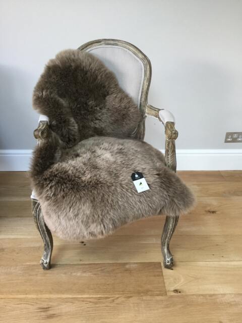 Brown Sheepskin Rug, Luxe Fur Throw, Home Office Chair Cover - image 1
