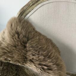Brown Sheepskin Rug, Luxe Fur Throw, Home Office Chair Cover - thumbnail 4
