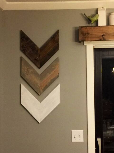 Handmade Wooden Chevron Arrow Wall Decor Rustic Farmhouse Style - image 1