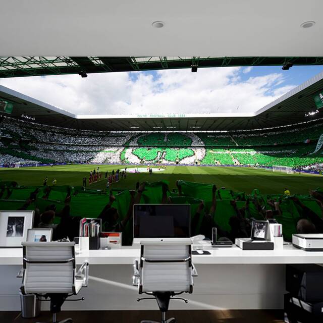 Celtic Fc Wall Mural - Inside Stadium Flag Day Full Football Art