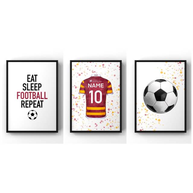 Printable Soccer Wall Art, Poster, Prints, Boys Bedroom Decor, Teen Room Custom Name Jersey, Football Prints - image 1