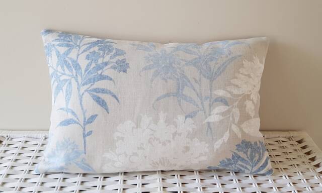 Laura Ashley Tenby Seaspray Cushion, Handmade Backed in Austen Natural With Zip A Fastening - image 1