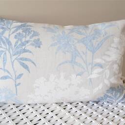 Laura Ashley Tenby Seaspray Cushion, Handmade Backed in Austen Natural With Zip A Fastening - thumbnail 2