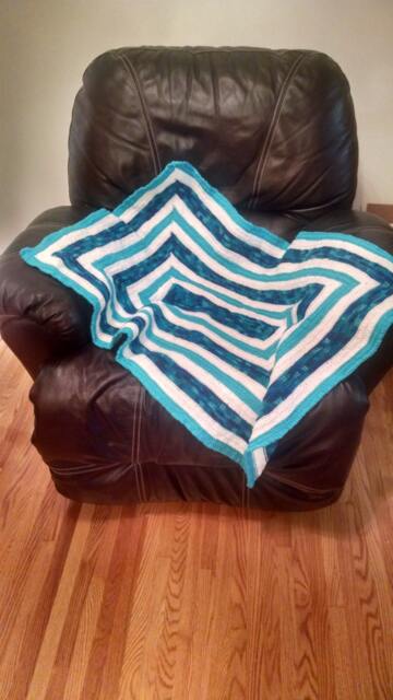 Blue Raspberry Creme Crocheted Baby Blanket - image 1