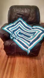 Blue Raspberry Creme Crocheted Baby Blanket - thumbnail 1