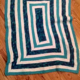 Blue Raspberry Creme Crocheted Baby Blanket - thumbnail 4