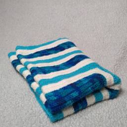 Blue Raspberry Creme Crocheted Baby Blanket - thumbnail 2