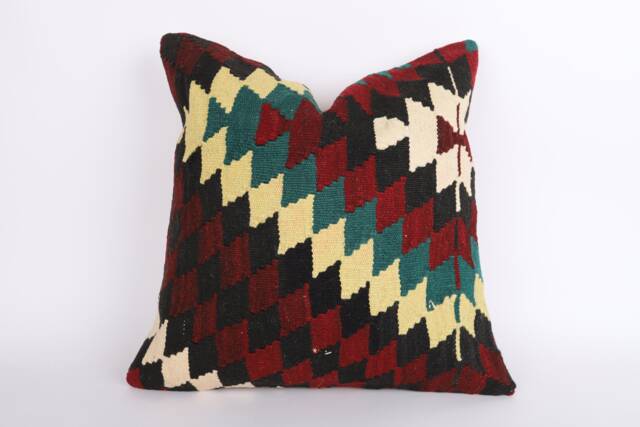 Handmade Turkish Kilim Pillow Cover 20x20 Sofa - image 1