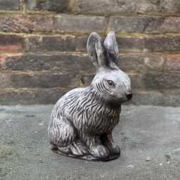 Concrete Rabbit Statue Bunny Garden Decor Animal Sculpture Handmade Figurine Outdoor Pet Ornament Farmhouse Yard Gift Idea