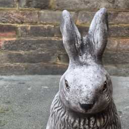 Concrete Rabbit Statue Bunny Garden Decor Animal Sculpture Handmade Figurine Outdoor Pet Ornament Farmhouse Yard Gift Idea - thumbnail 2