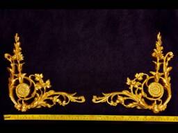 Pair Gilt Or White French Style Decorative Corner Wall Furniture Moulding Pediment Plastic Decoration - thumbnail 1