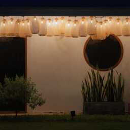 Outdoor Lighting Set - Bamboo Pendant String Lights Weatherproof Waterproof Garden Patio Restaurant Hanging Baskets - thumbnail 2