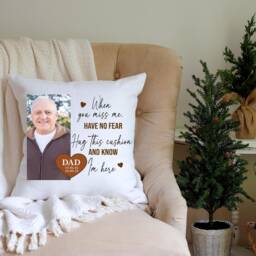 When You Miss Me Hug This Cushion, Personalized Memorial Pillow, Custom Photo Sympathy Gift, Gift - thumbnail 2