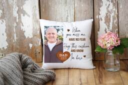 When You Miss Me Hug This Cushion, Personalized Memorial Pillow, Custom Photo Sympathy Gift, Gift - thumbnail 1