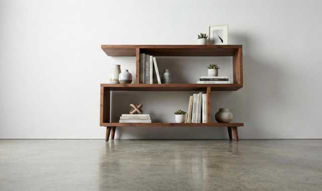 The Jensen Nook/S-Shaped Bookcase/ Solid Wood Storage Cabinet - image 1