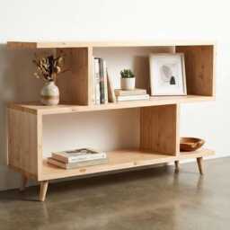 The Jensen Nook/S-Shaped Bookcase/ Solid Wood Storage Cabinet - thumbnail 3