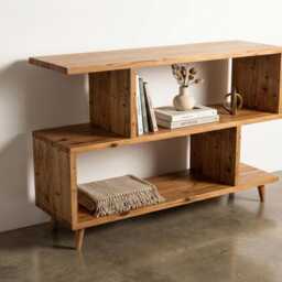 The Jensen Nook/S-Shaped Bookcase/ Solid Wood Storage Cabinet - thumbnail 2