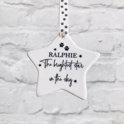 Personalised Memorial Bauble, in Memory Of Pet Bauble, in Memory Christmas Star Remembrance Bereavement - thumbnail 3