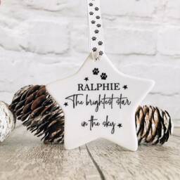 Personalised Memorial Bauble, in Memory Of Pet Bauble, in Memory Christmas Star Remembrance Bereavement - thumbnail 2