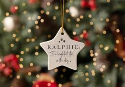 Personalised Memorial Bauble, in Memory Of Pet Bauble, in Memory Christmas Star Remembrance Bereavement - thumbnail 1