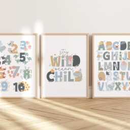 Set Of 3 Sea Animals Print, Unframed Under The Ocean Prints, Nursery Whale Scandi Decor, Playroom Prints - thumbnail 3