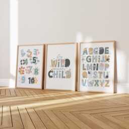 Set Of 3 Sea Animals Print, Unframed Under The Ocean Prints, Nursery Whale Scandi Decor, Playroom Prints - thumbnail 2