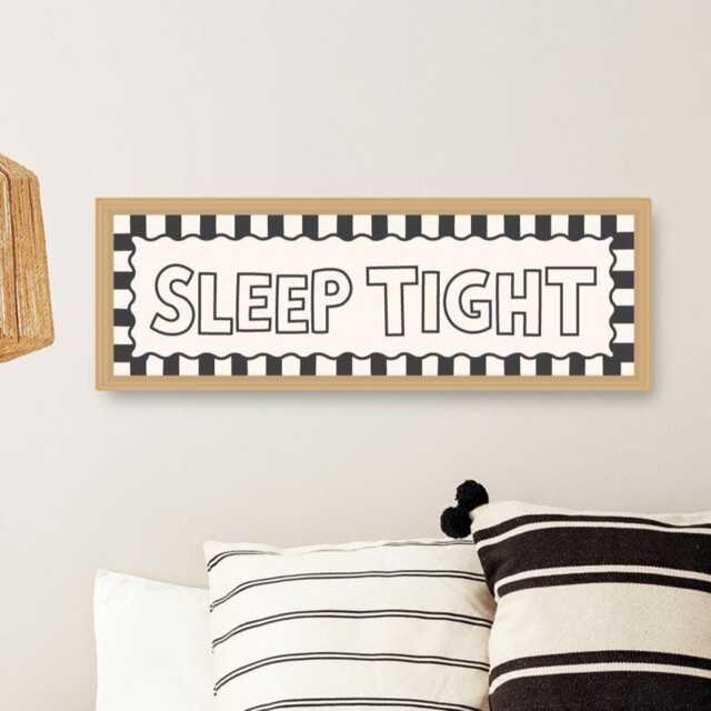 Framed Sleet Tight Print, Sleep Sign, Bedroom Prints in Frames, Horizontal For Bedroom, Slogan Art - image 1