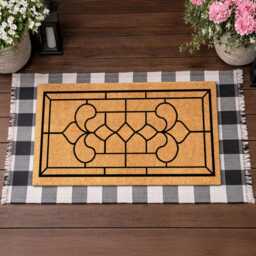 Symmetrical Black Line Door Mat - Vintage Art Deco - thumbnail 4