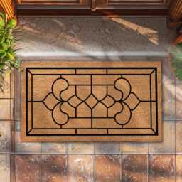 Symmetrical Black Line Door Mat - Vintage Art Deco - thumbnail 2