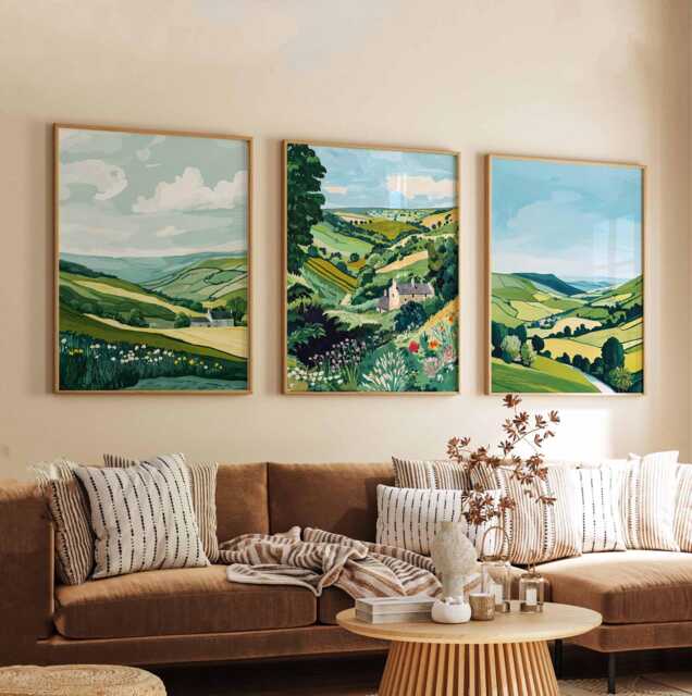 Set Of 3 Yorkshire Dales Posters, Travel Prints, Wall Art, Countryside Decor, Nature Posters - image 1