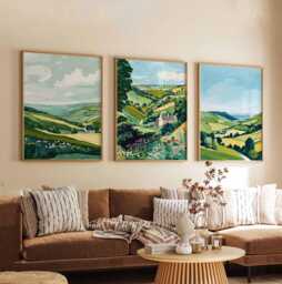 Set Of 3 Yorkshire Dales Posters, Travel Prints, Wall Art, Countryside Decor, Nature Posters - thumbnail 1